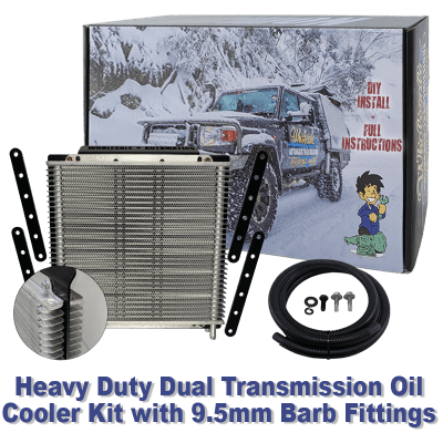 Extra Large Heavy Duty Transmission Oil Cooler with 9.5mm Barb Fittings